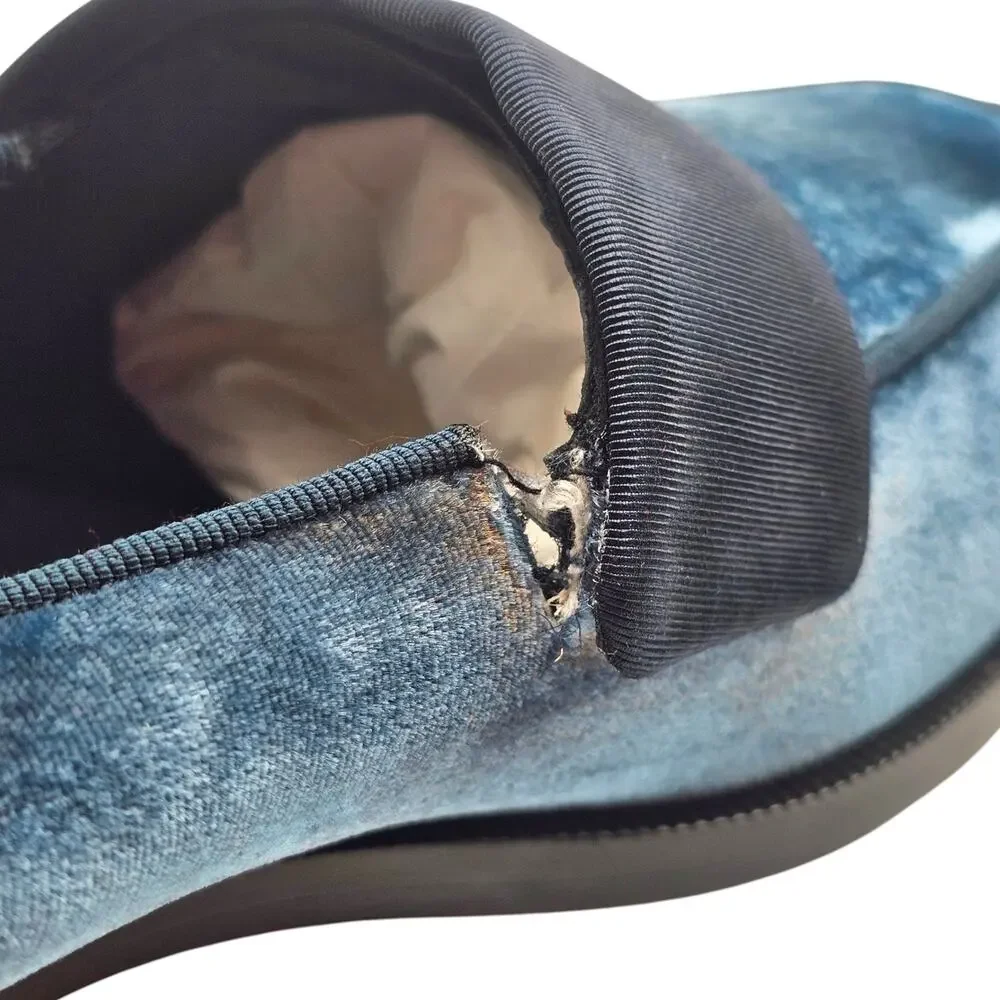 Christian Louboutin O Louvre Men's Velvet Loafers Blue EU 43 US 10 - NWOB